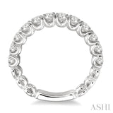 3/4 Ctw Round Cut Diamond Wedding Band in 14K White Gold