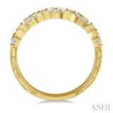 5/8 Ctw Zigzag Baguette and Round Cut Diamond Band in 14K Yellow Gold