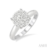 1/3 Ctw Lovebright Round Cut Diamond Ring in 14K White Gold