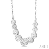 1.00 ctw Round Cut Lovebright Diamond Necklace in 14K White Gold