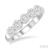 1/3 Ctw 5-Stone Lovebright Round Cut Diamond Band in 14K White Gold