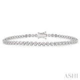 1 Ctw Round Cut Diamond Illusion Tennis Bracelet in 14K White Gold