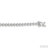 1 Ctw Round Cut Diamond Illusion Tennis Bracelet in 14K White Gold