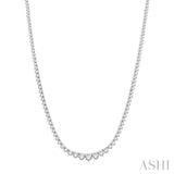 7 Ctw Riviera Round Cut Diamond Necklace in 14K White Gold
