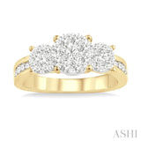 3/4 Ctw Lovebright Round Cut Diamond Ring in 14K Yellow and White Gold