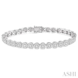 5.00 ctw Round Cut Diamond Lovebright Tennis Bracelet in 14K White Gold