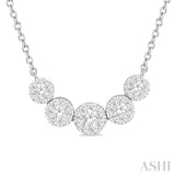 1/2 ctw Round Cut Diamond Lovebright Necklace in 14K White Gold