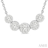 1/2 ctw Round Cut Diamond Lovebright Necklace in 14K White Gold