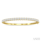 1 1/2 ctw Circular Lovebright Round Cut Diamond Bangle in 14K Yellow and White Gold