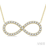 1/2 Ctw Round Cut Diamond Infinity Necklace in 14K Yellow Gold