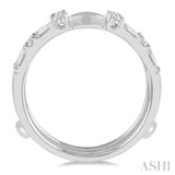 5/8 Ctw Baguette and Round Cut Diamond Insert Ring in 14K White Gold