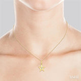 1/50 Ctw Starfish Petite Round Cut Diamond Fashion Pendant With Chain in 10K Yellow Gold