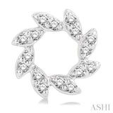 1/10 Ctw Floral Petite Round Cut Diamond Fashion Stud Earring in 10K White Gold