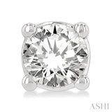 1/3 Ctw Round Cut Diamond Stud Earring in 14K White Gold