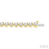 7 Ctw Tri-Prong Round Cut Diamond Tennis Bracelet in 14K Yellow Gold