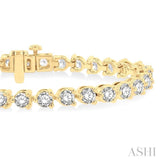 10.00 ctw 3 Prong Round Cut Diamond Tennis Bracelet YG 14K-G*