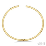 1/2 ctw Round Cut Diamond Claw Cuff Bangle in 14K Yellow Gold