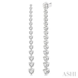 2.00 ctw Round Cut Diamond Riviera Drop Earring in 14K White Gold