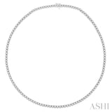 10 ctw Round Cut Diamond Tennis Necklace in 14K White Gold