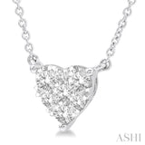 1/2 Ctw Lovebright Diamond Heart Pendant With Chain in 14K White Gold
