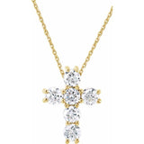 14K Yellow 1/4 CTW Lab-Grown Diamond Cross 18