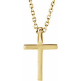 14K Yellow .06 CTW Lab-Grown Diamond Petite Cross 16