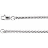 Sterling Silver 2.4 mm Wheat 7" Chain