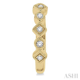 1/10 ctw Circular & Rhombus Mount Round Cut Diamond Huggie Petite Earrings in 10K Yellow Gold