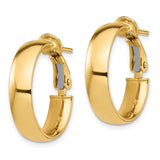 14k High Polished 5mm Omega Back Hoop Earrings