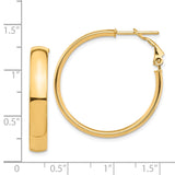 14k High Polished 5mm Omega Back Hoop Earrings