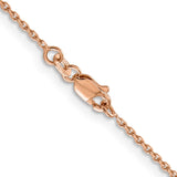 14K Rose Gold 18 inch 1.4mm Diamond-cut Cable with Lobster Clasp Chain