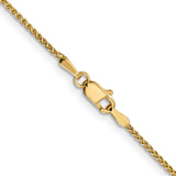 14K 22 inch 1.25mm Diamond-cut Spiga with Lobster Clasp Chain