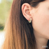 1/5 Ctw Petite Slim Criss-Cross Round Cut Diamond Fashion Huggies in 10K Yellow Gold