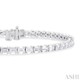 6.00 ctw East West Emerald Cut Diamond Fashion Tennis Bracelet in 14K White Gold