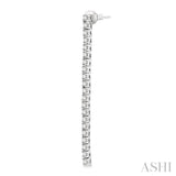 1 1/2 ctw Single Line Drop Round Cut Diamond Tennis Earring in 14K White Gold