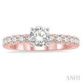 1/2 Ctw Round Cut Diamond Semi-Mount Engagement Ring in 14K Rose And White Gold