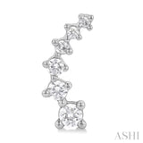 1/2 Ctw Round Cut Diamond Fashion Climbers in 14K White Gold