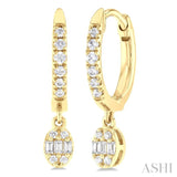 1/3 ctw Petite Oval Shape Fusion Diamond Fashion Huggies in 10K Yellow Gold