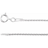 Rhodium-Plated Sterling Silver 1 mm Wheat 7" Chain