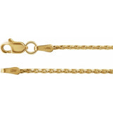 14K Yellow Gold-Filled 1 mm Wheat 7" Chain