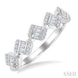 1/3 Ctw Cushion Shape 5-Mount Fusion Baguette and Round Cut Diamond Fashion Ring in 14K White Gold