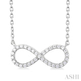 1/10 Ctw Round Cut Diamond Infinity Pendant in 14K White Gold