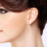 3 Ctw Inside-Out Embellished Round Cut Diamond Hoop Earrings in 14K Yellow Gold