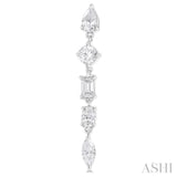 1 Ctw Mixed Diamond Cut Fashion Earring in 14K White Gold