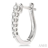 1/4 Ctw Journey Hoop Earrings in 14K White Gold