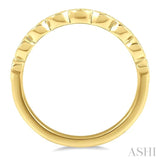 1/10 ctw Marquise Mount Link Round Cut Diamond Wedding Band in 14K Yellow Gold