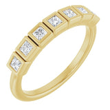 14K Yellow 2x2 mm Square 1/3 CTW Natural Diamond Anniversary Band