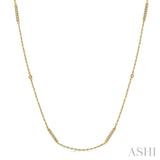 1/2 ctw Bar and Circular Mount Round Cut Diamond Station Necklace in 14K Yellow Gold