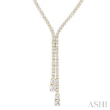 6 1/2 ctw Y-Split Round Cut Diamond Lariat Necklace in 14K Yellow Gold