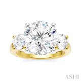 1 1/10 Ctw Tri-Mount Past, Present and Future Round Cut Diamond Semi-Mount Engagement Ring in 14K Yellow and White Gold